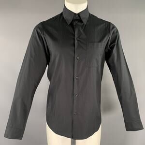 A.P.C. Size M Black Cotton Pointed Collar Long Sleeve Shirt
